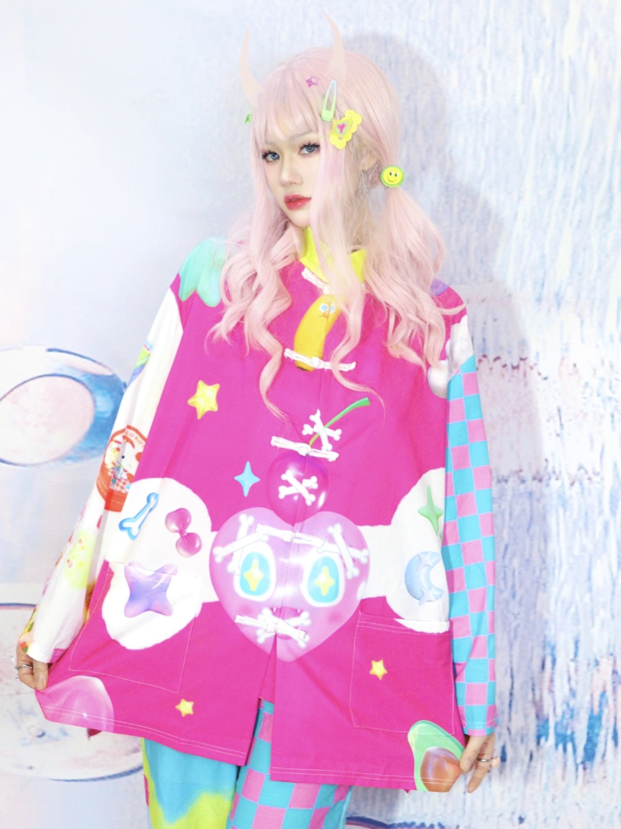 LEERROO Chinese Style Shirt | Colorful Tang-Inspired Top with Frog Buttons shirt Leerroo
