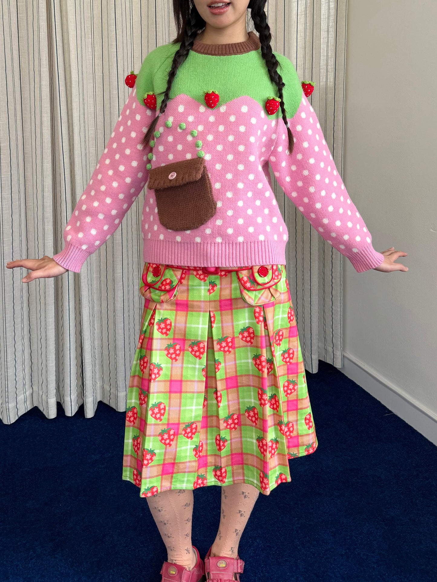 FRUITS - Kawaii Fruit Star Strawberry Print Skirt skirt Fruits