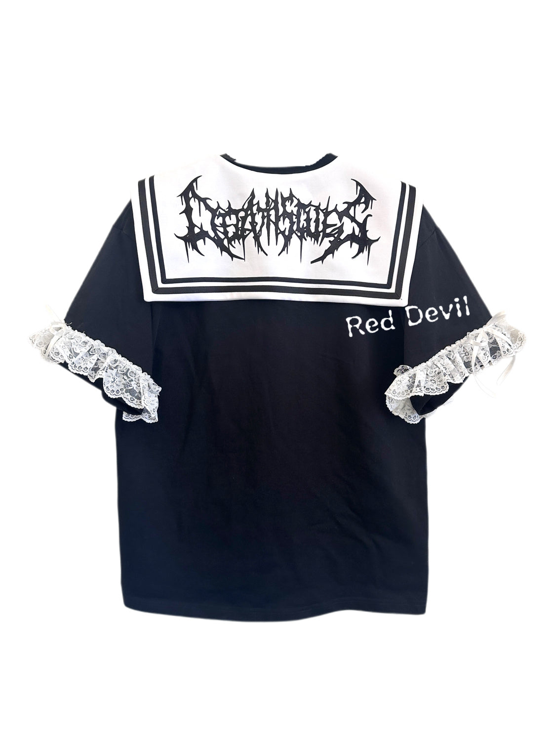 RedDevil - Gothic Visual Kei Lace Patchwork T-Shirt shirt Red Devil