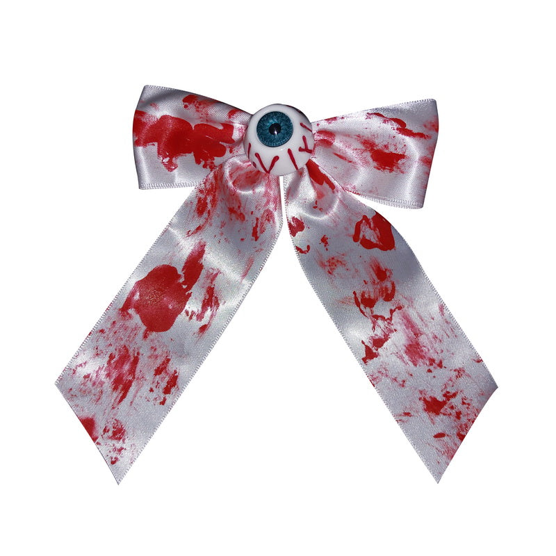 StrangeLab Ghost Princess Hair Clip | Gothic Bloodstained Eyeball Ribbon Bow Clip hair clip strangelab