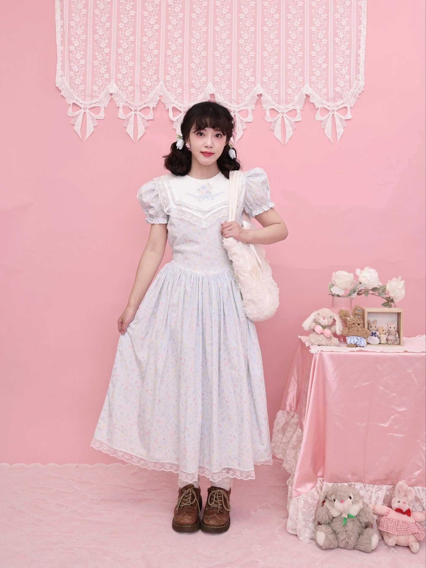 SemenCoicis - Kawaii Floral Sailor Dress dress SemenCoicis