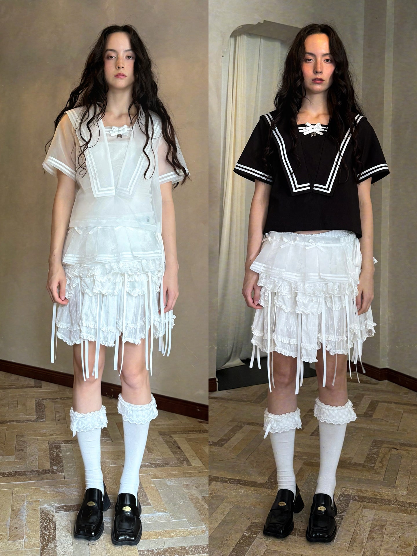 daytoday Everyday Institute - Kawaii Skirt Cotton Bow Layered skirt daytoday everyday institute