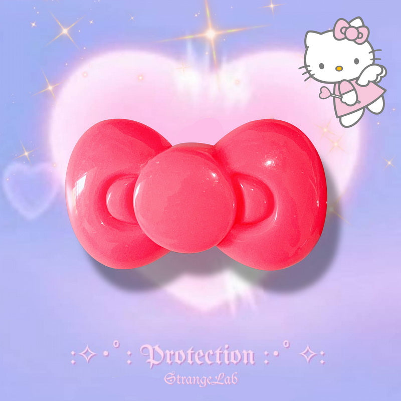 StrangeLab Cat Girl Hair Clip | Sassy Bow Hair Clip | Decora Bangs Clip hair clip strangelab Spicy Pink