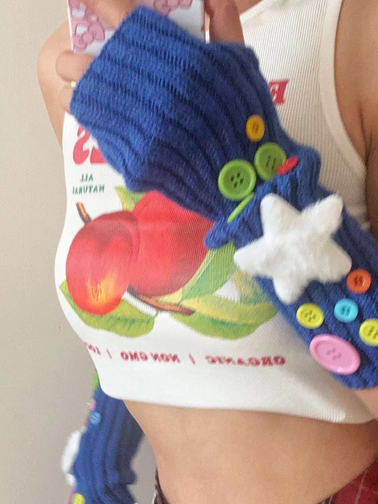 Hidden - Decora Knit Fingerless Gloves for Kawaii Sweet Girls sleeves hidden