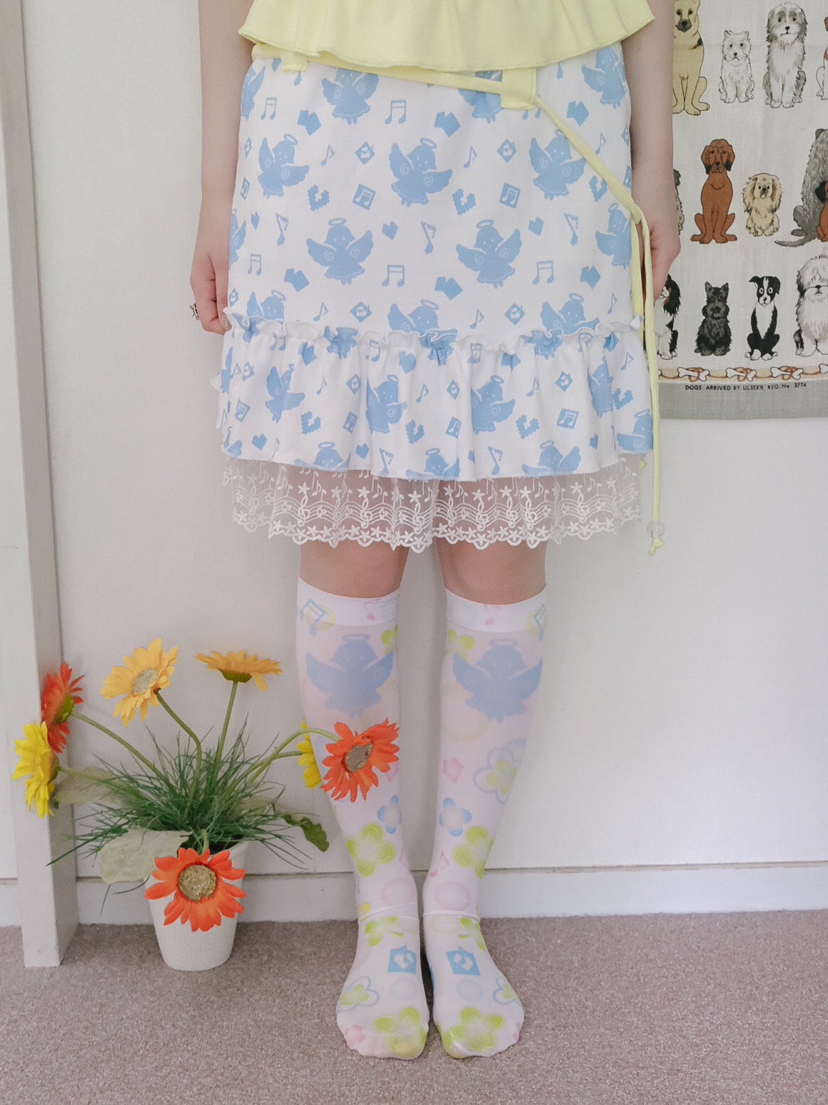 frufru Print Cotton Skirt | Summer White Skirt skirt frufru