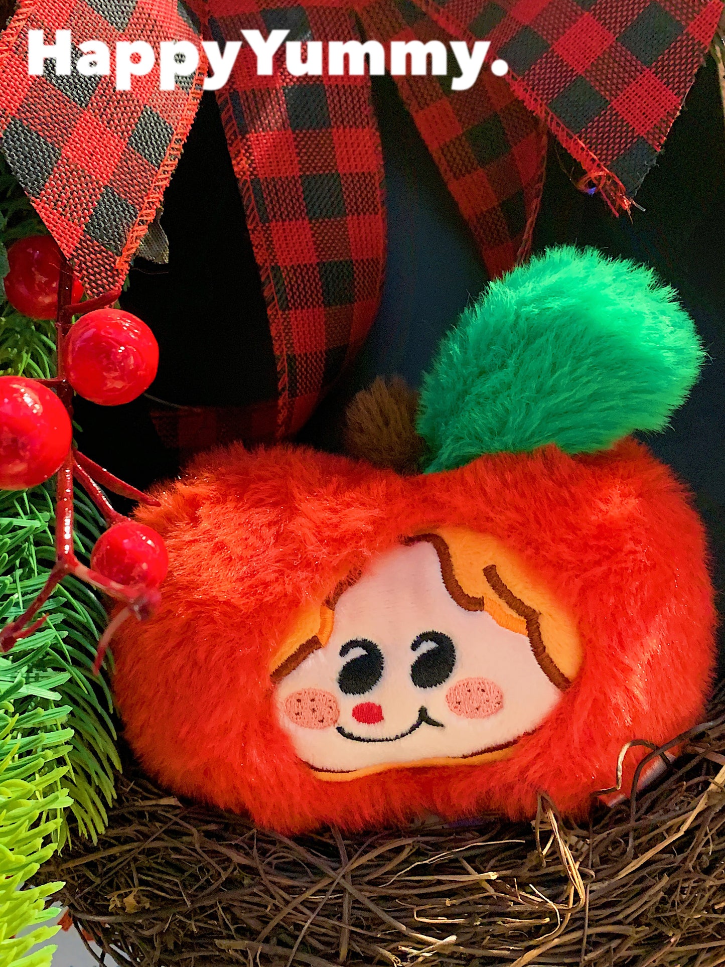 Harajuku Keychain Plush Cute Apple Keychain Apple DUDU Keychain keychain HappyYummy
