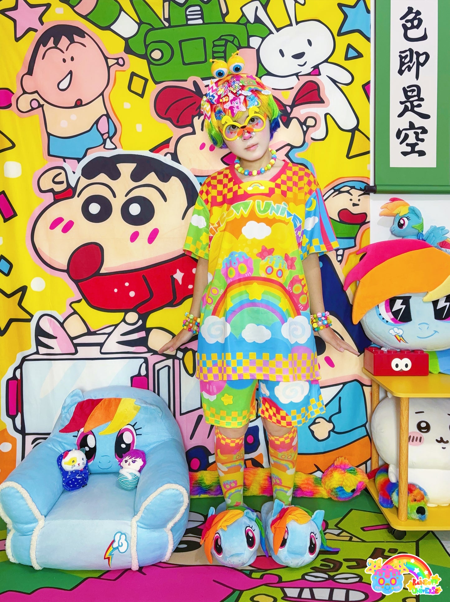 Rainbow Galaxy Rux β Decora Kei Jersey + Shorts + Socks Set set rainbow galaxy rux