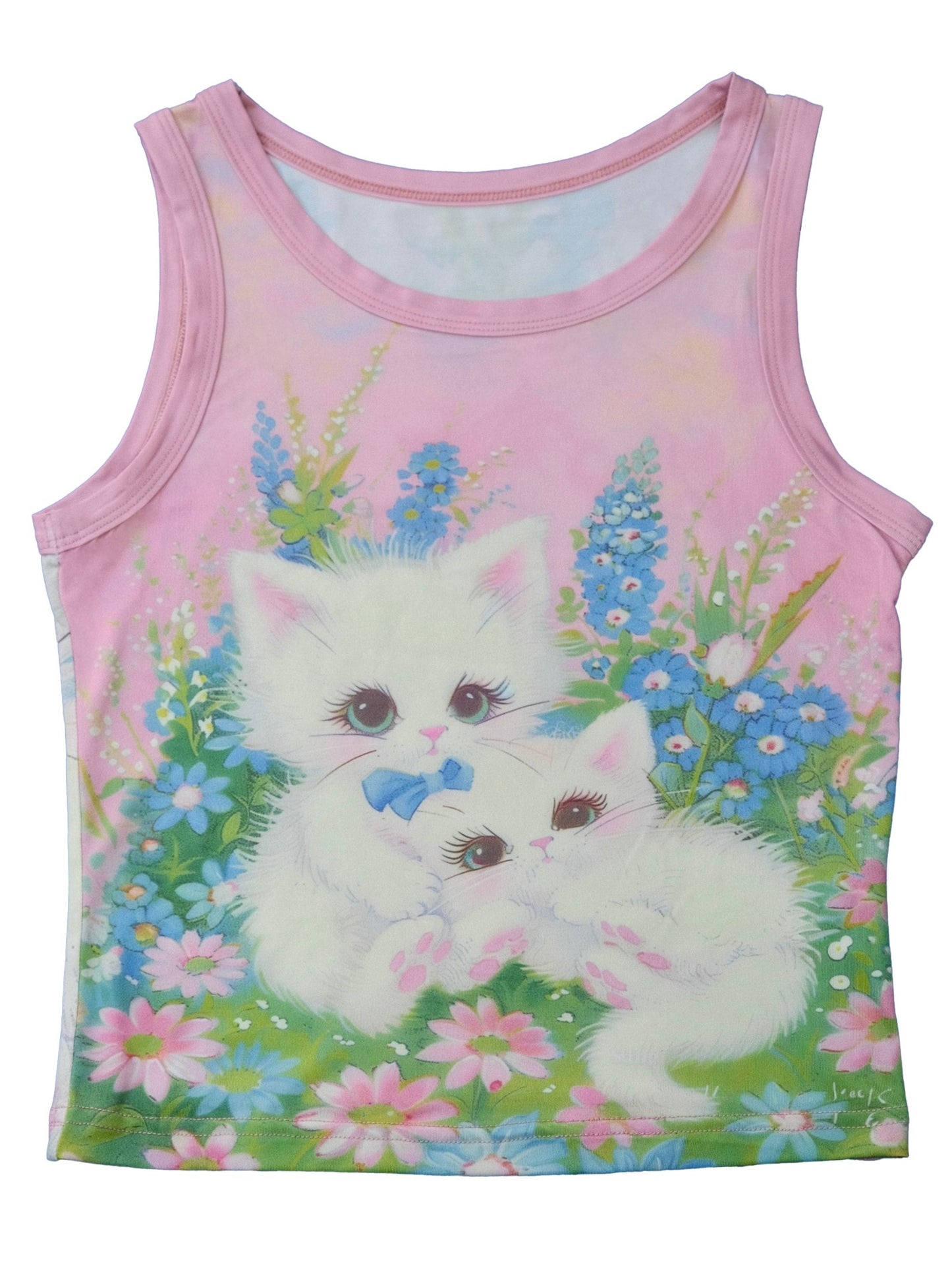 MeowMeow Bug – Decora Kei Cartoon Slim Fit Tank Top vest MeowMeow Bug Spring Cat S