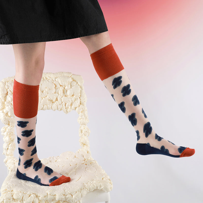 TaoLeSi - Decora Kei Sheer Calf Socks sock TaoLeSi