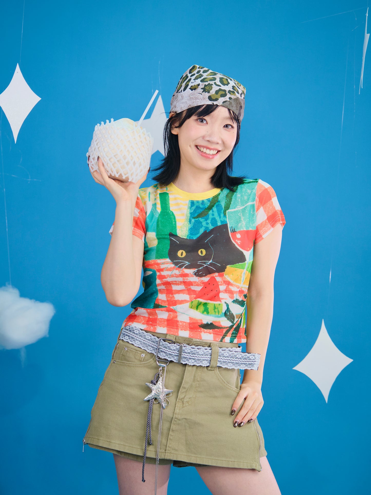 MeowMeow Bug - Decora Kei Cute Cartoon Mesh Top tshirt MeowMeow Bug