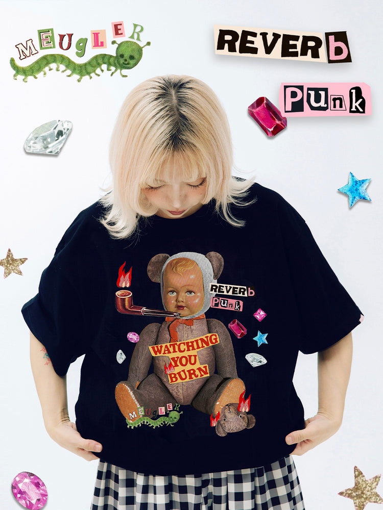Meugler – Kawaii Patchwork Punk Doll T-Shirt tshirt Meugler