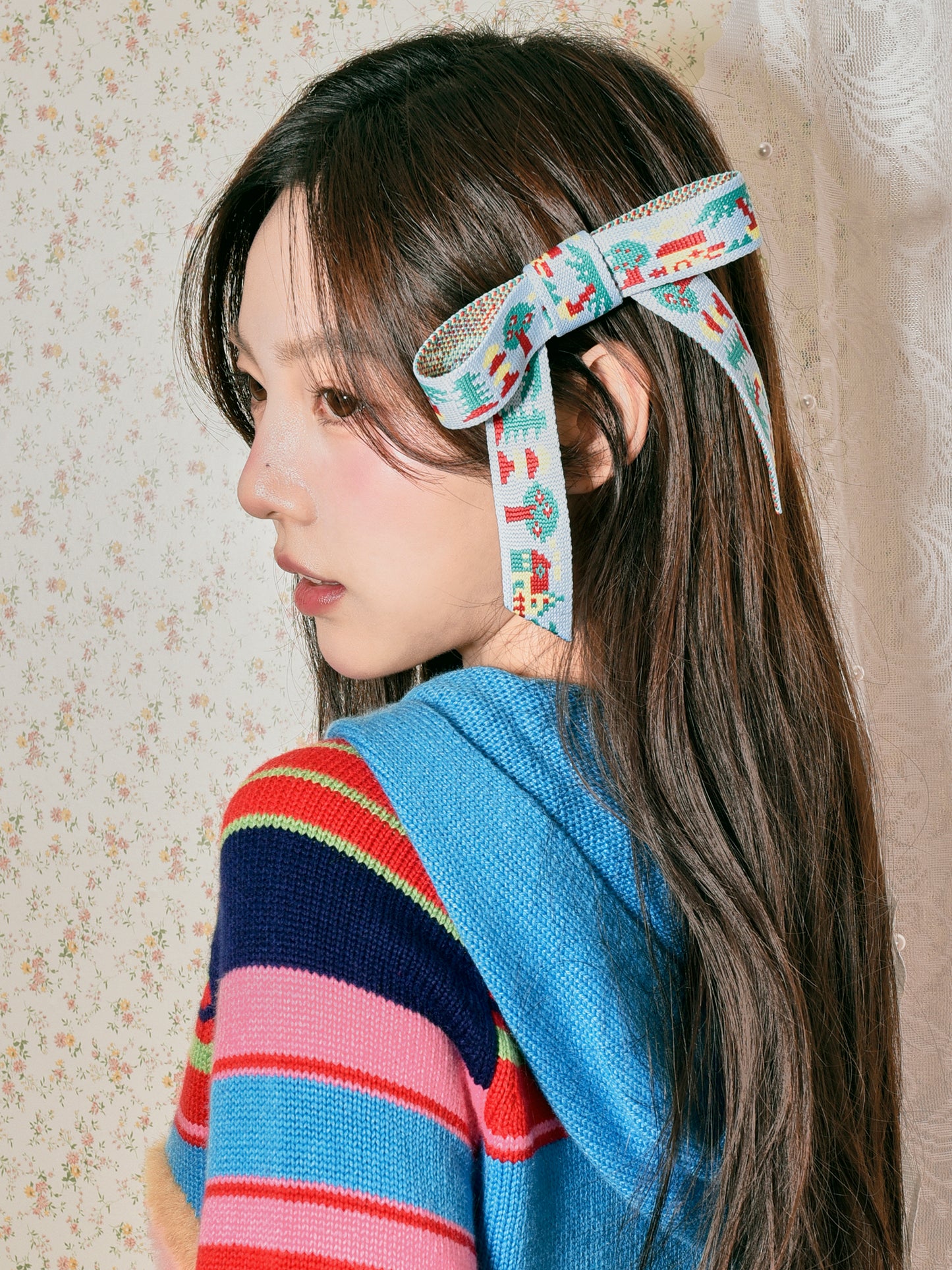 tntntutu - Two-Tone Bow Jacquard Hair Clip hair clip tntntutu