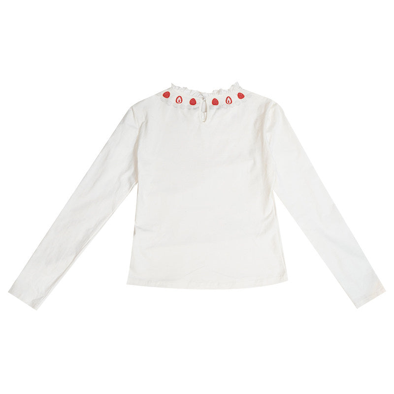 Daytoday Everyday Institute - Strawberry Lace Collar Top shirt daytoday everyday institute