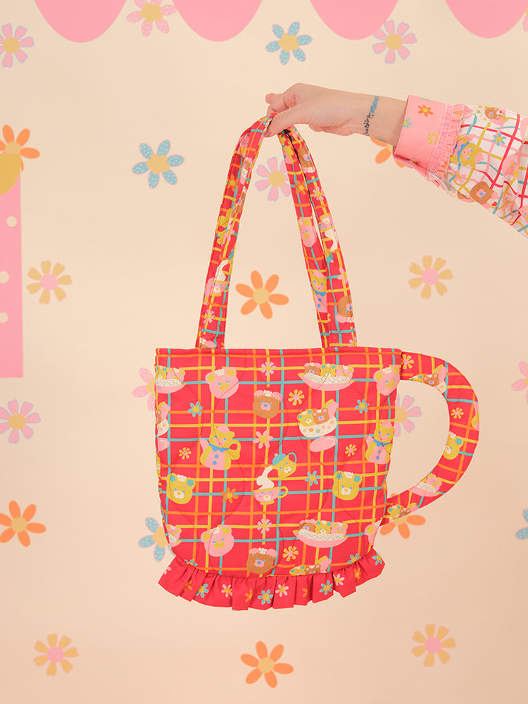 NIKKOU - Kawaii Teacup Zipper Crossbody Bag bag Nikkou home