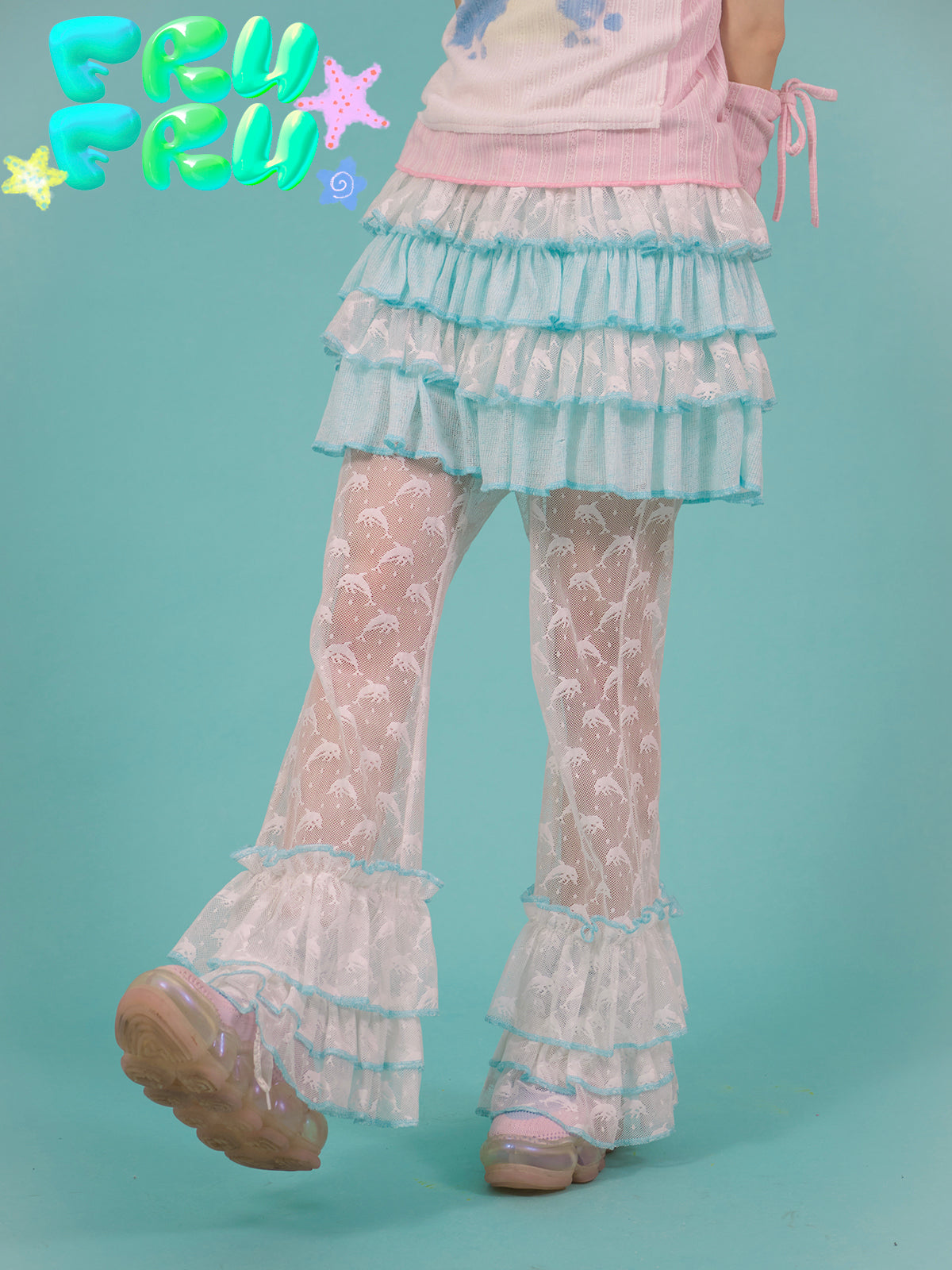 FruFru Summer Decora Skirt | Lace Blue Cake Skirt | Puffy Tulle Skirt skirt frufru