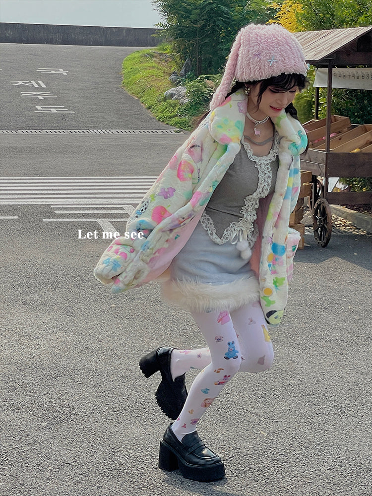LET ME SEE Original Tights | Y2K Velvet Tights | Lolita Girl Slim Fit Pantyhose tights let me see