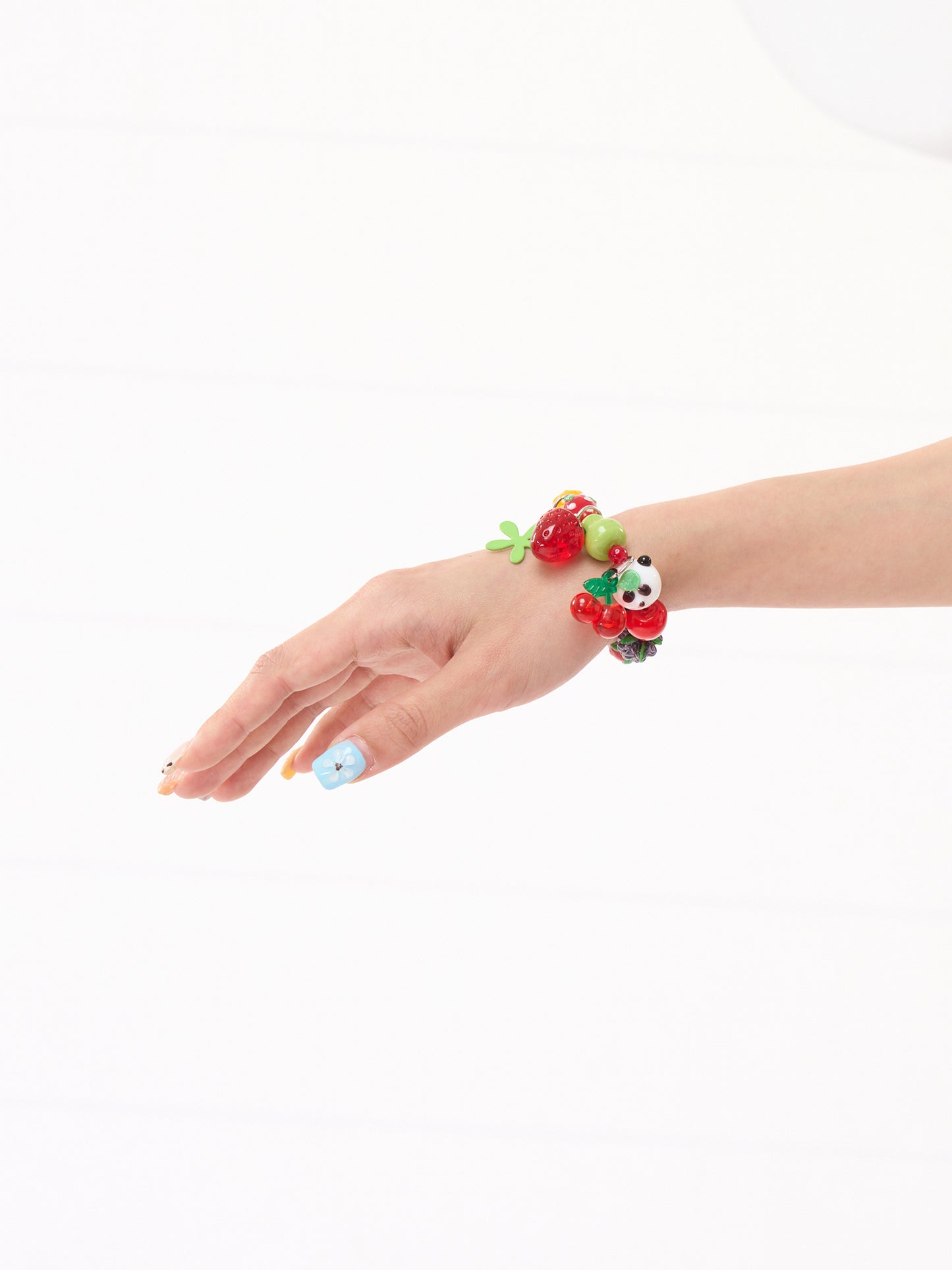 FRUITS Panda & Fruit Bracelet | Glass Bead Stretch Bracelet bracelet Fruits