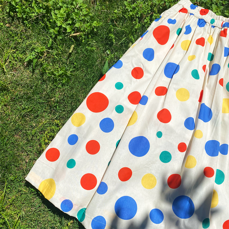 Toothshop - Rainbow Polka Dot A-Line Skirt skirt toothshop