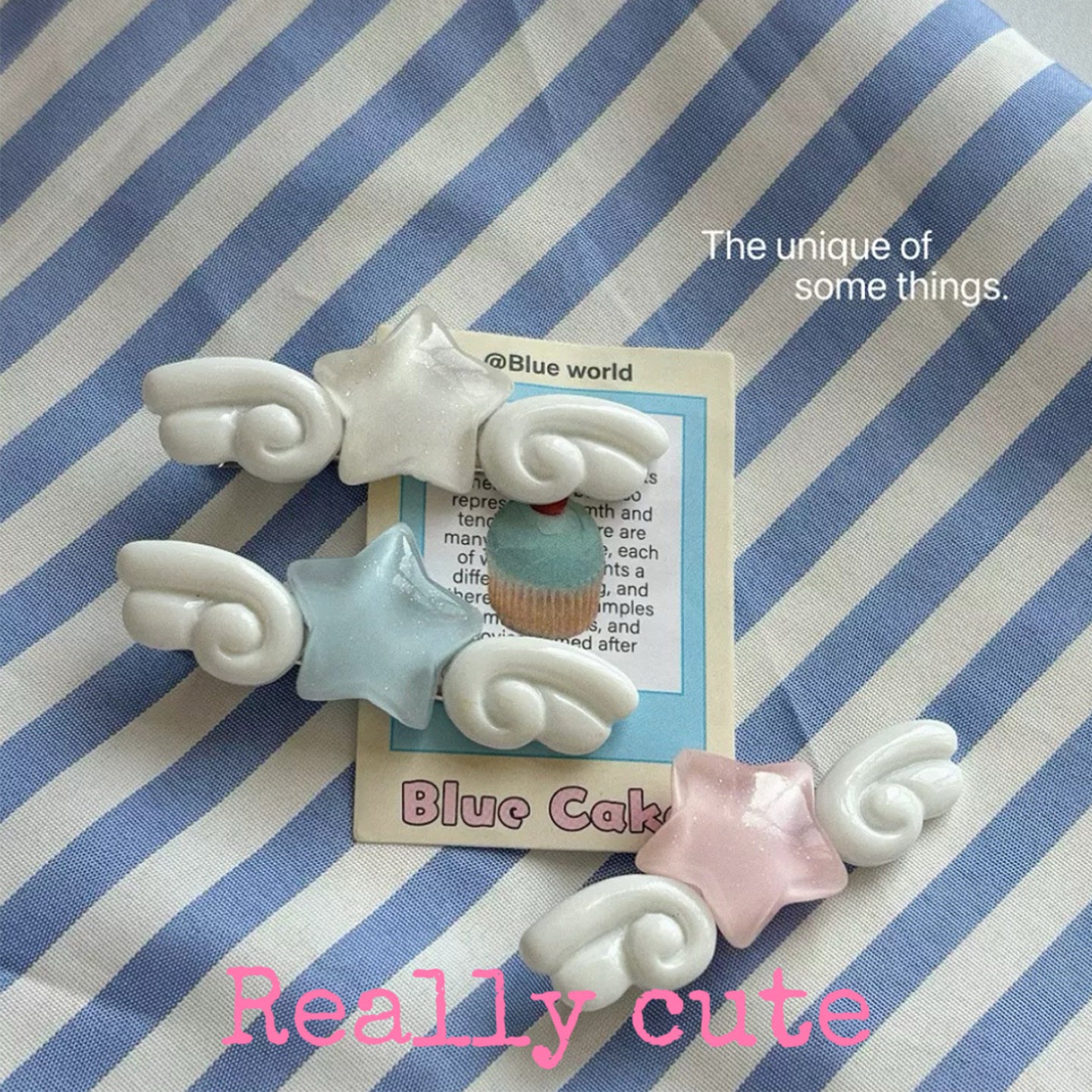 Jelly Star Angel Wing Hair Clips hair clip really cute