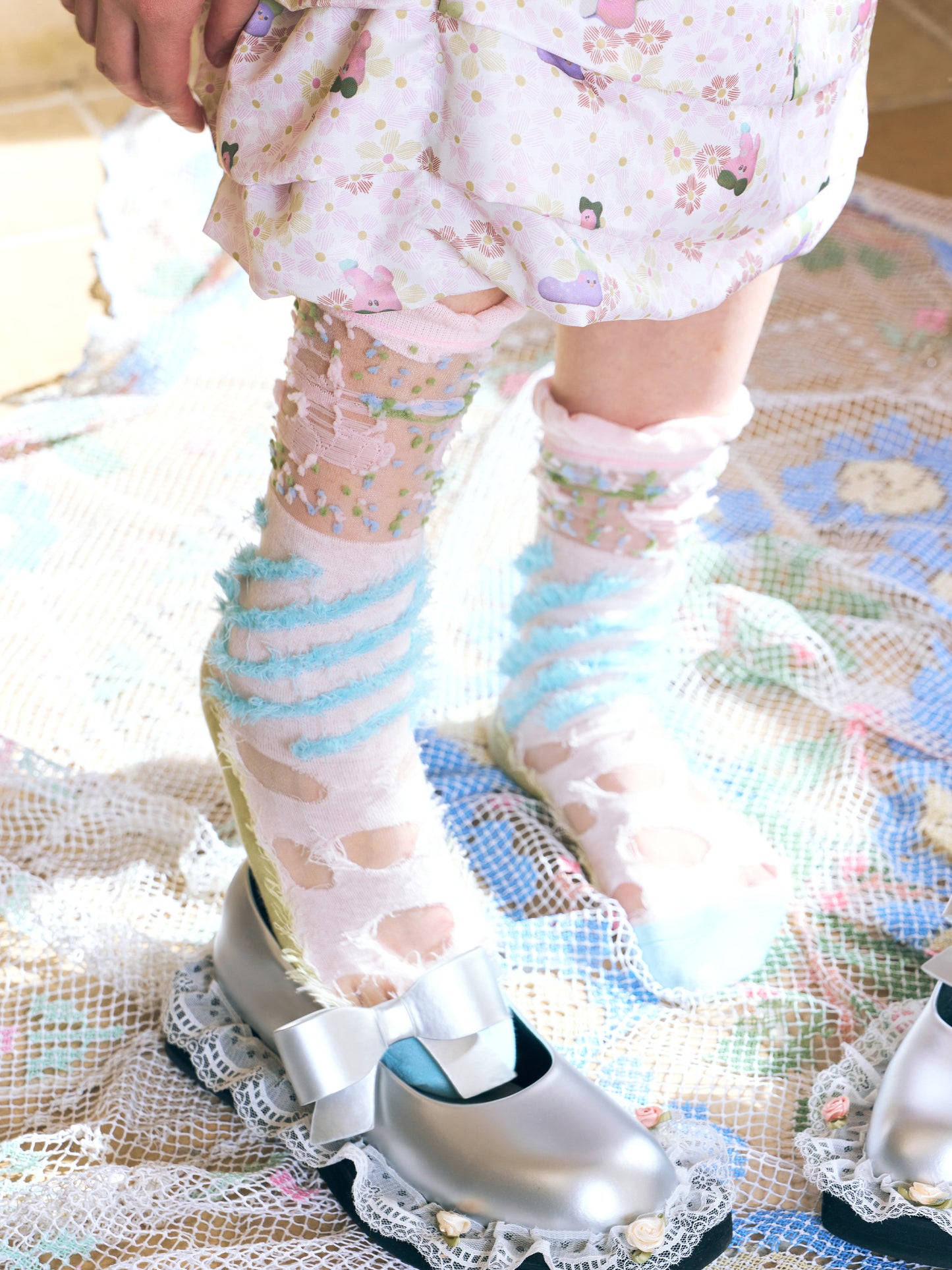 Harajuku Socks Jacquard Tassel Socks Hollow Lace Edge Socks Color-Block Socks socks HELPHELP