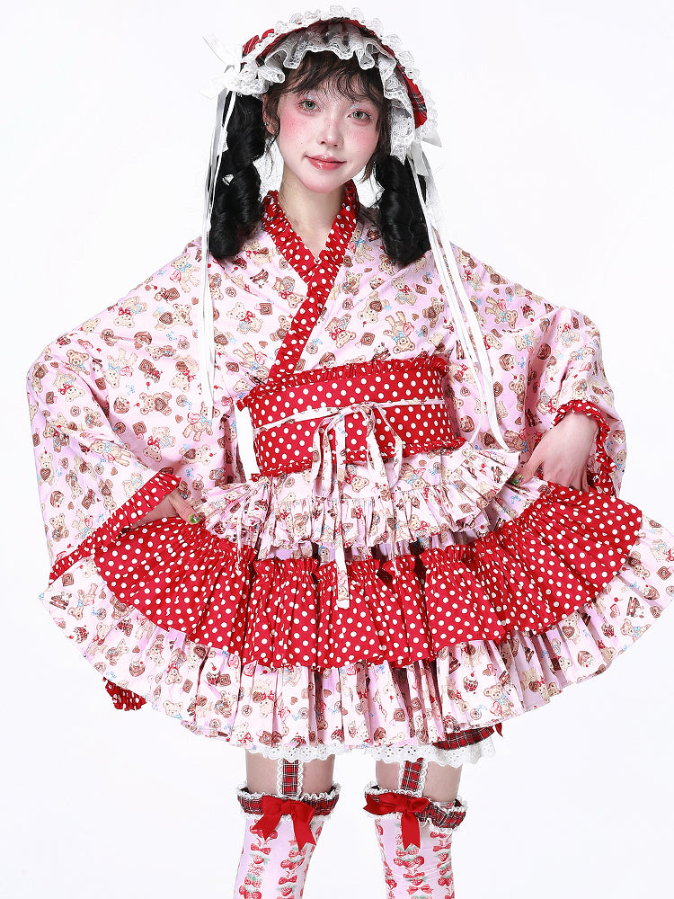 SOS MEME CLUB – Kawaii Modified Kimono Short Skirt skirt SOS MEME CLUB
