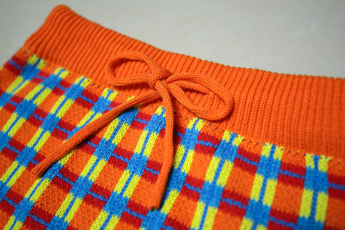 made in zzz - Plaid High Waist Knit Skirt skirt made in zzz