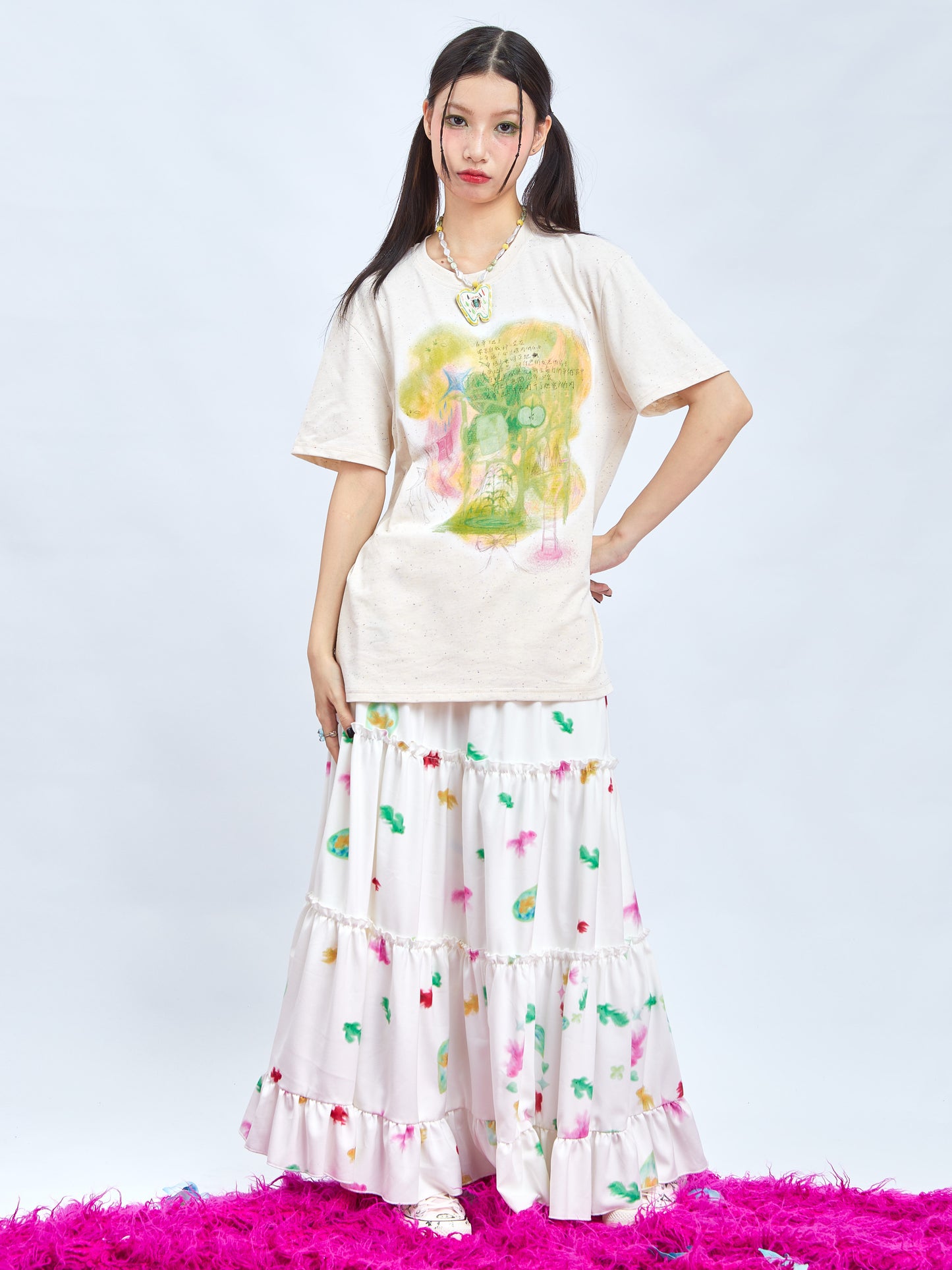 Harajuku Fashion T-Shirt Graffiti Poetry Knit T-Shirt – Artistic Summer Tee tshirt Moon Meadow