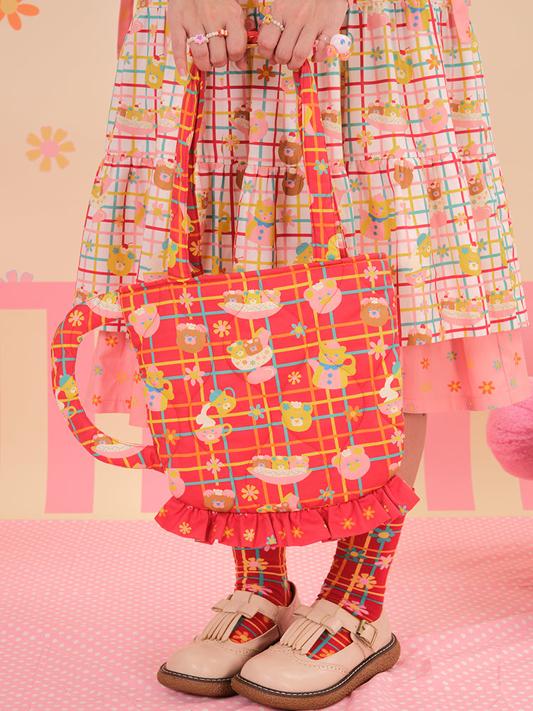 NIKKOU - Kawaii Teacup Zipper Crossbody Bag bag Nikkou home