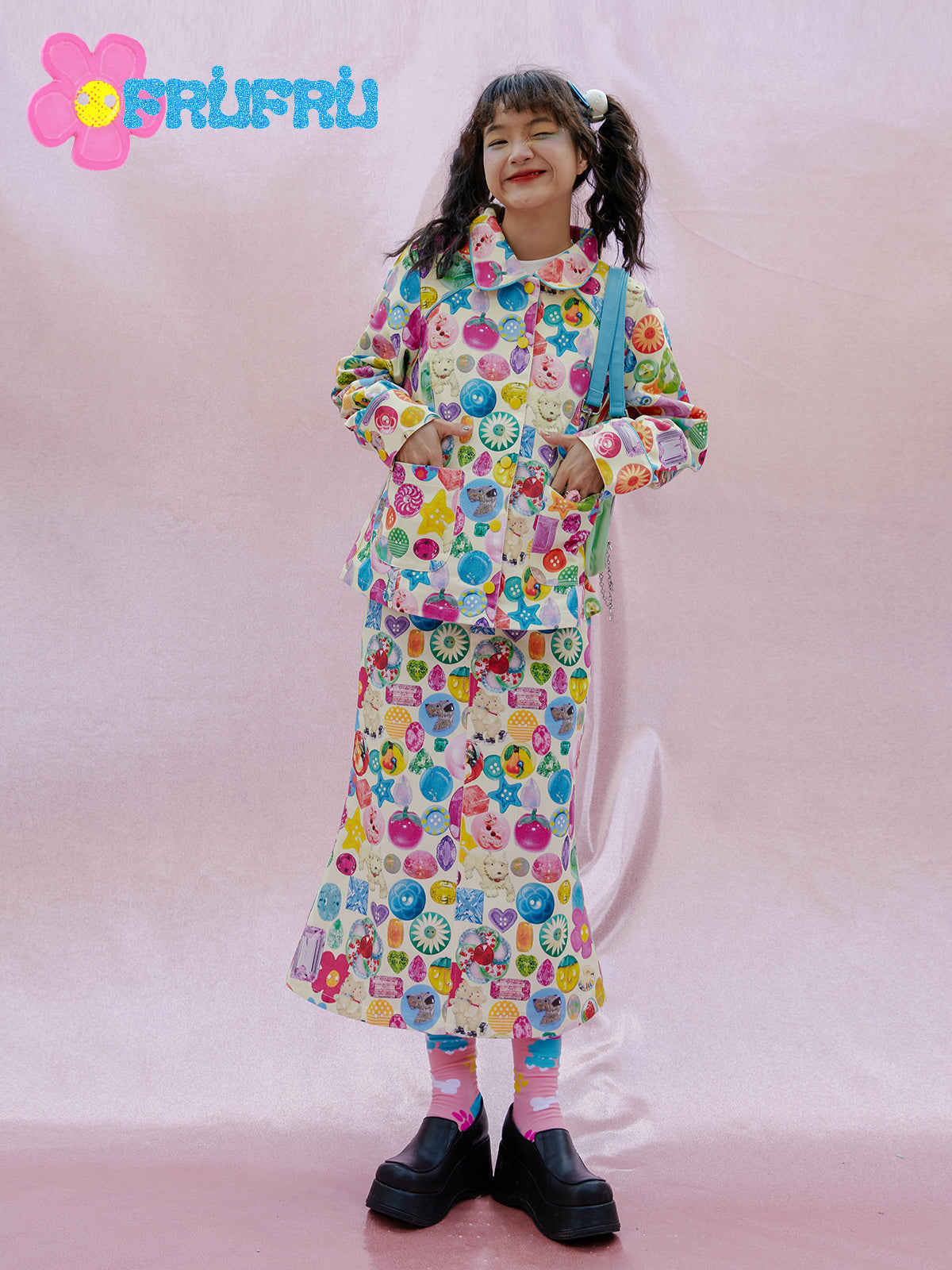frufru Whimsical Print Cotton Jacket | Decora Spring Summer Outerwear jacket frufru