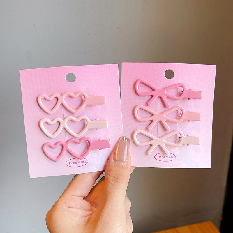 Decora Kei Hair Clip – Star & Heart Pink Acrylic hair clip duofeimao