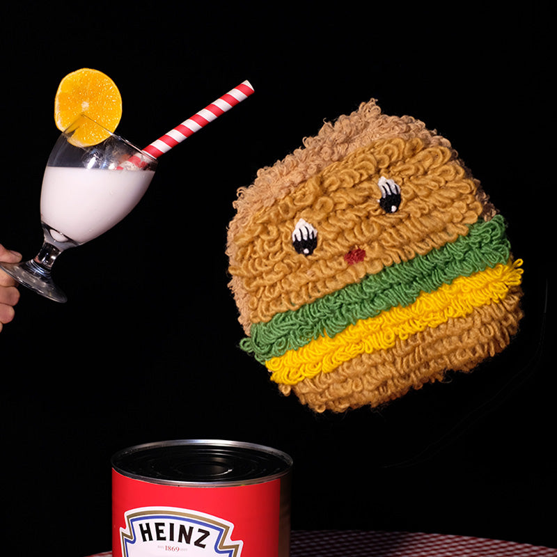 Meugler Non-edible Burger Handcrafted Wool Crochet Crossbody Camera Bag bag Meugler