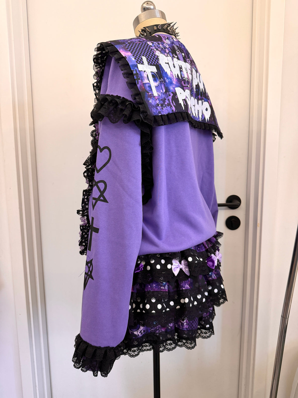 RedDevil - Black & Purple Starry Dot Lace Puff Skirt skirt Red Devil