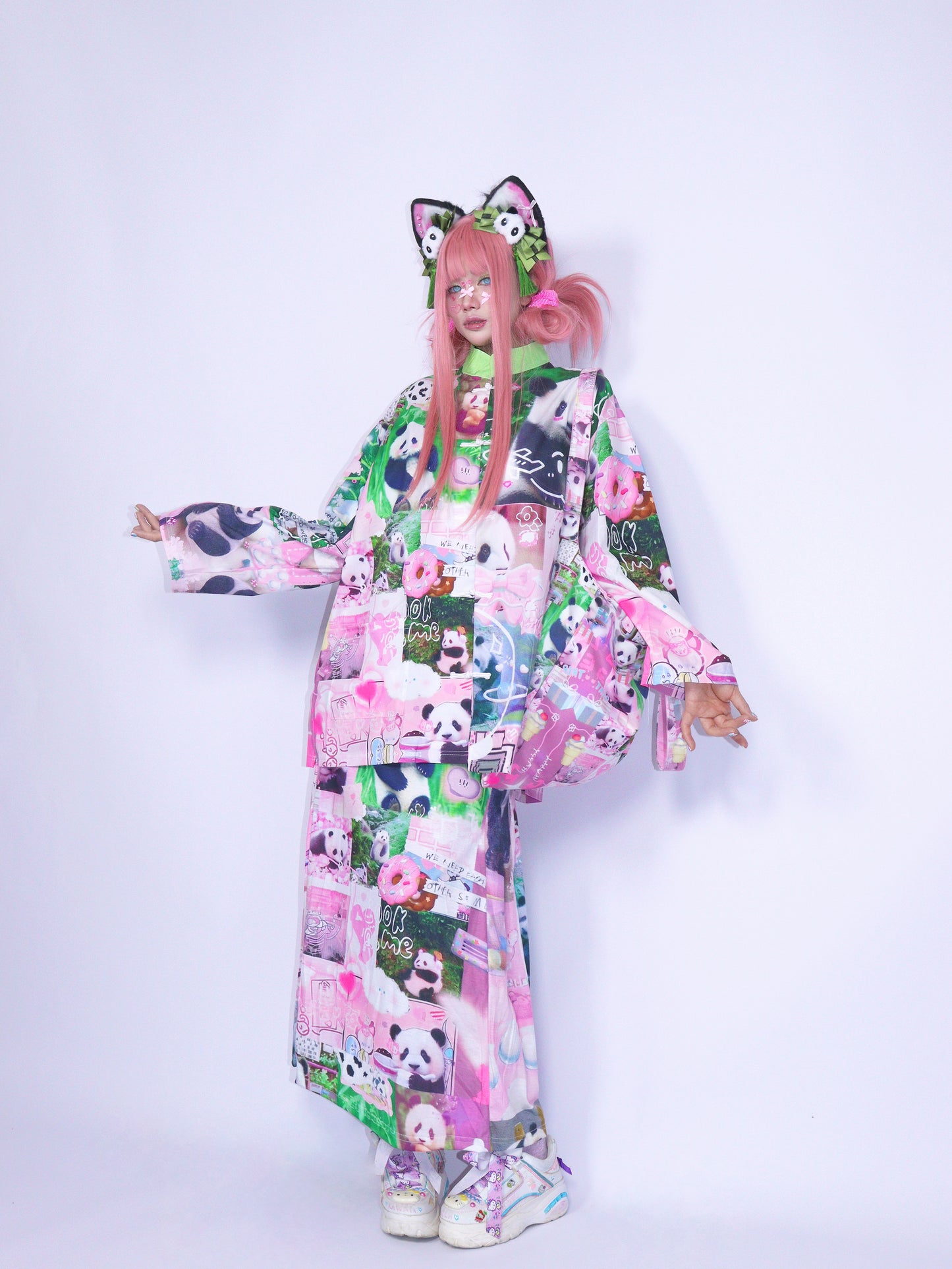 LEERROO – Y2K Panda Patchwork Chinese Style Tang Suit Jacket shirt Leerroo