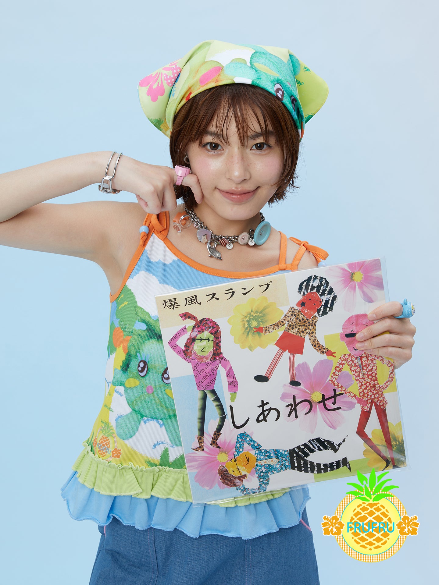 Frufru Kawaii Cartoon Head Scarf | Harajuku Girlcore Hair Accessory Kerchief Land Decora