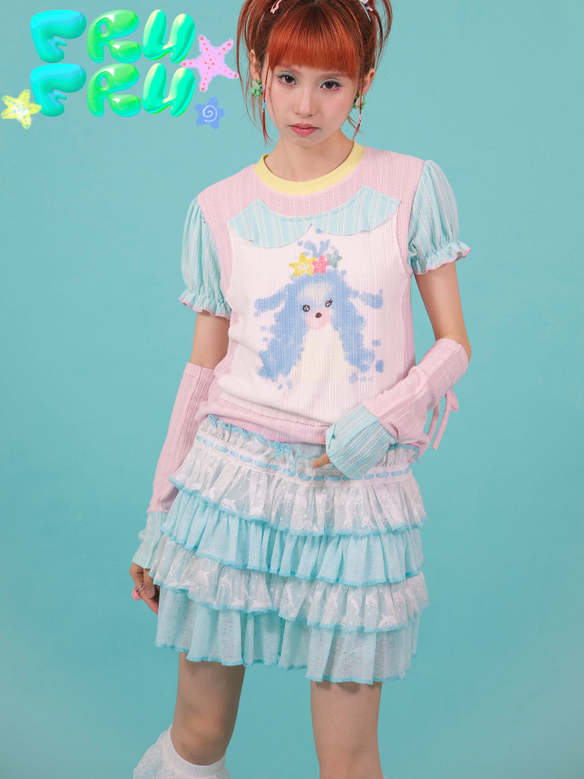 FruFru Summer Decora Skirt | Lace Blue Cake Skirt | Puffy Tulle Skirt skirt frufru