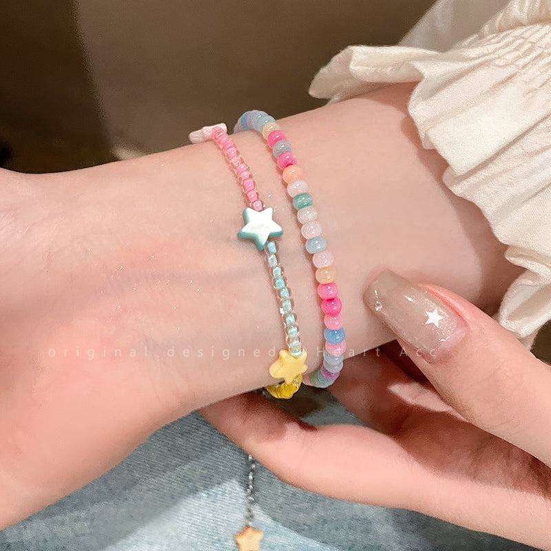 Decora Kei Bracelet – Colorful Beaded Star bracelet Filpped
