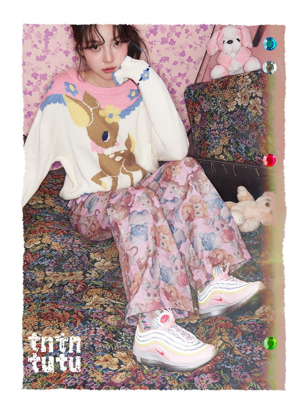 tntntutu - Kidcore Pink Animal Print Pants pants tntntutu