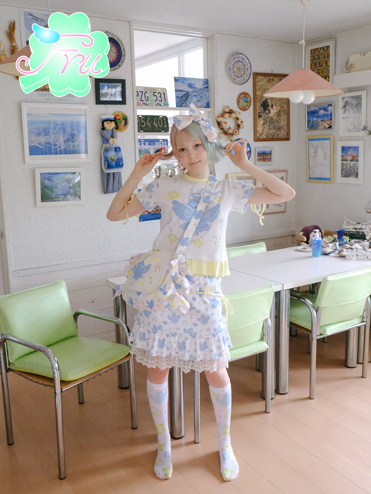 frufru Print Cotton Skirt | Summer White Skirt skirt frufru