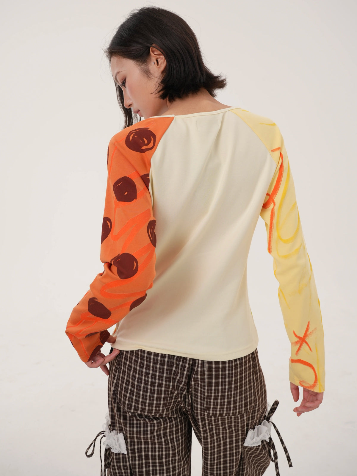 RabbitRain - Snail Doodle Colorblock Raglan Top shirt RabbitRain
