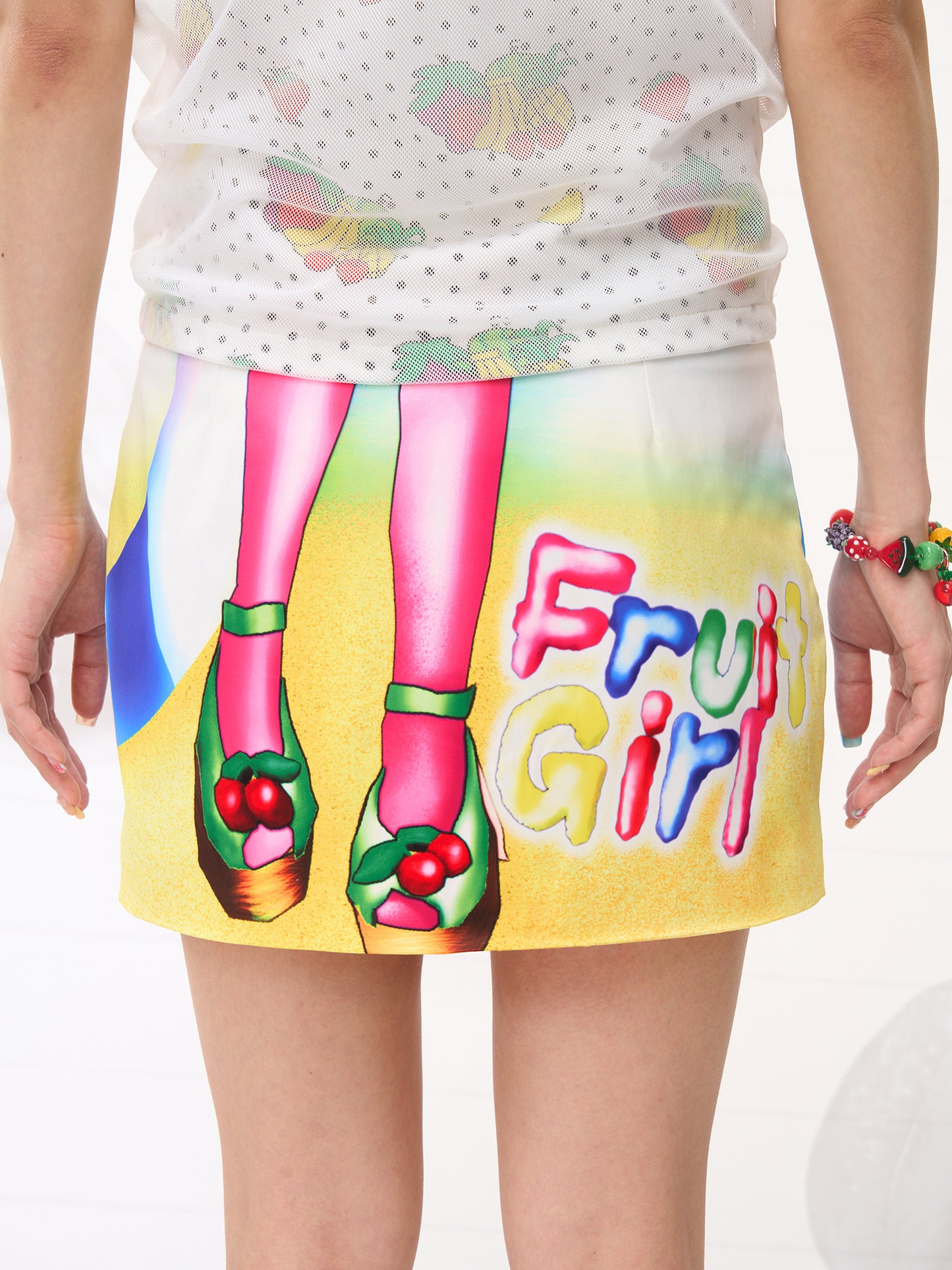 FRUITS Reversible Beach Girl Skirt | Dual-Sided Fruit Print Mini Skirt skirt Fruits