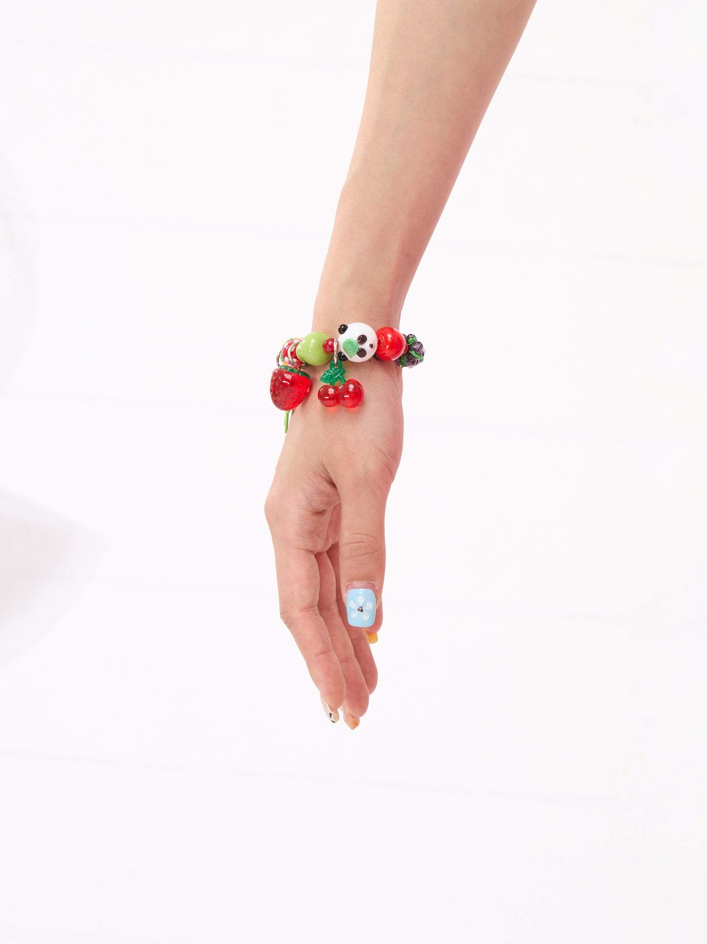 FRUITS Panda & Fruit Bracelet | Glass Bead Stretch Bracelet bracelet Fruits