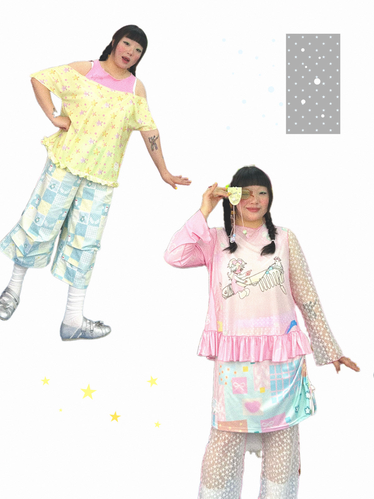 shishihshop - Cool Lace Patch Long Sleeve Top shirt shishihshop