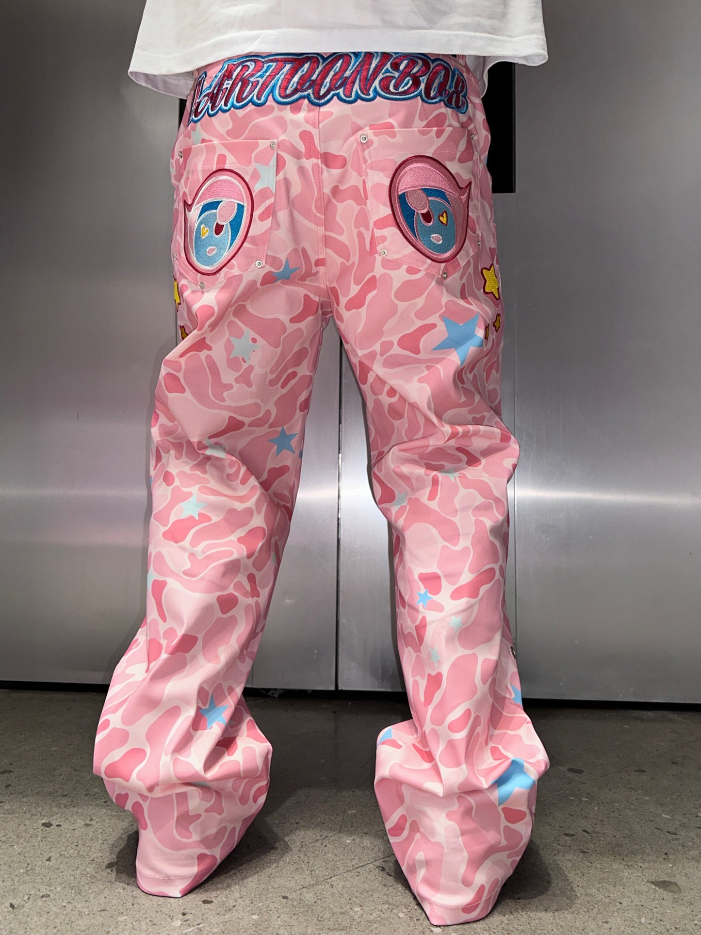 Cartoon Box - Pink Camo Bear Jeans pants cartoon box