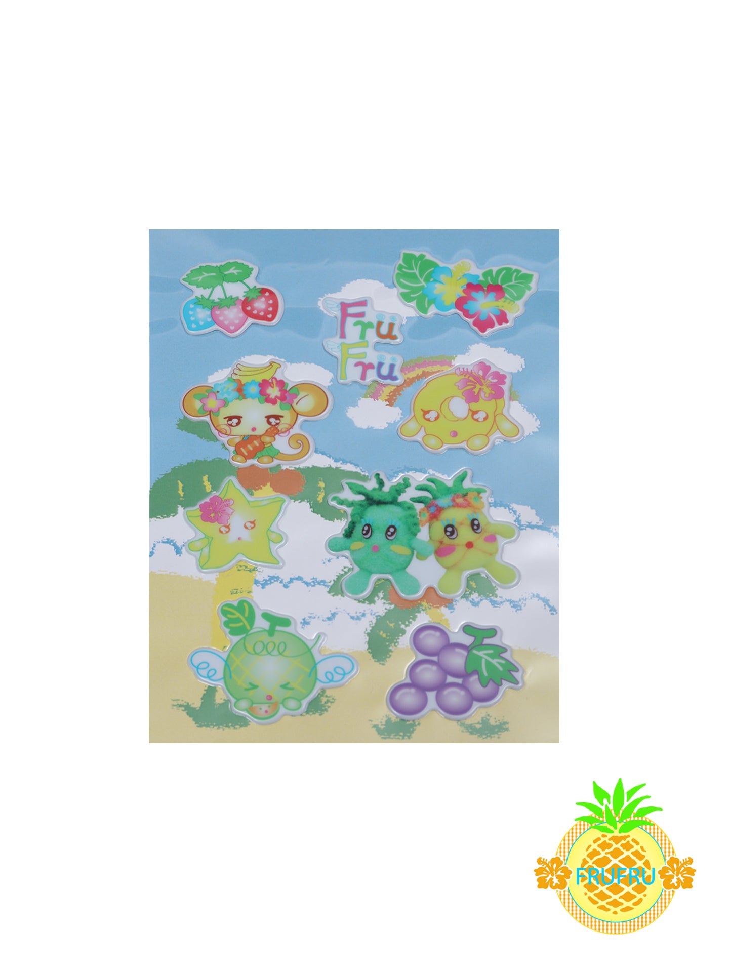 Frufru 3D Puffy Fruit Stickers | Kawaii Stationery Decoration sticker frufru