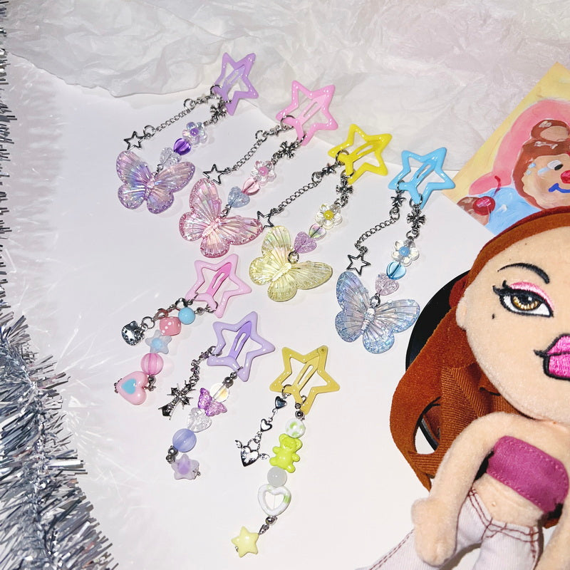 StrangeLab Pendant Hair Clip | Dopamine Star BB Clip | Decora Side Bang Clip hair clip strangelab