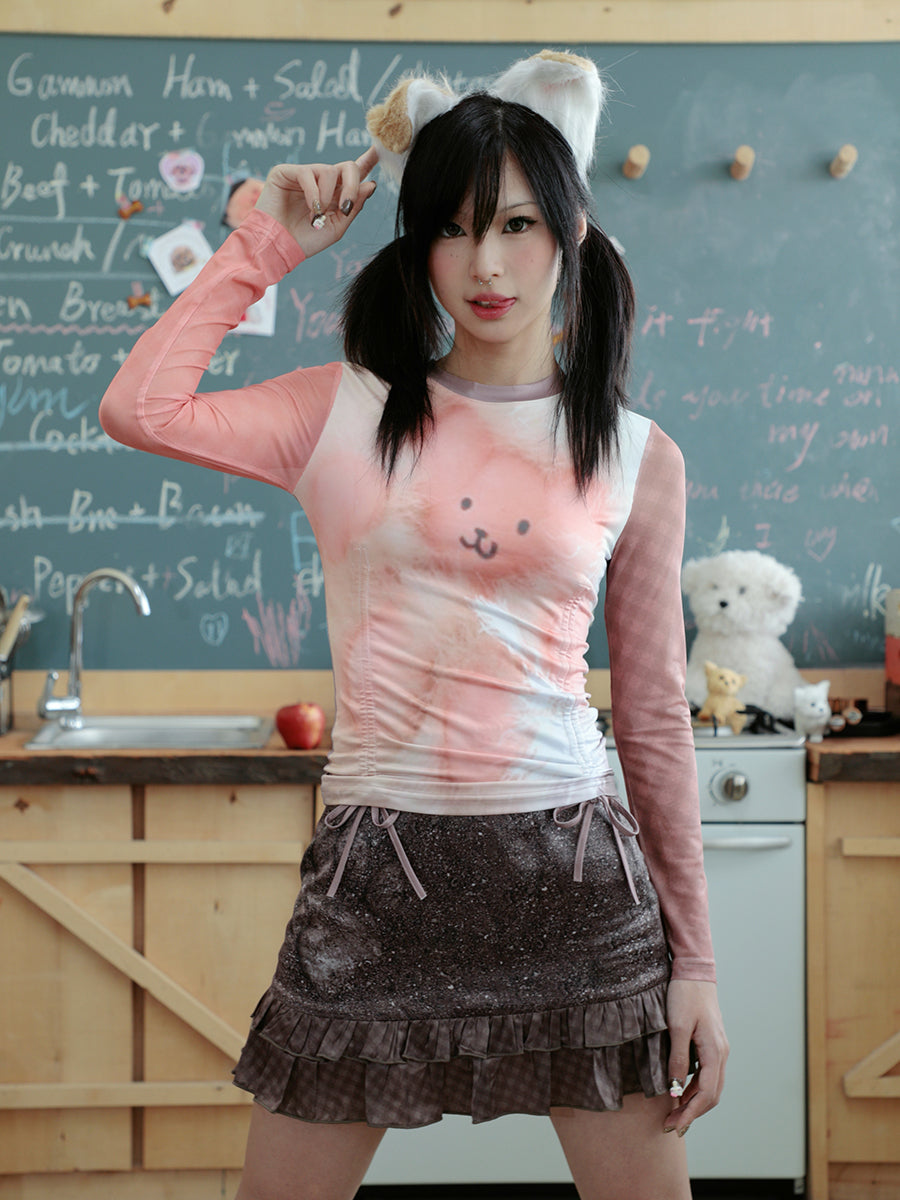 Hashtag DDD - Y2K Ruffle Hem Mini Skirt skirt Hashtag DDD
