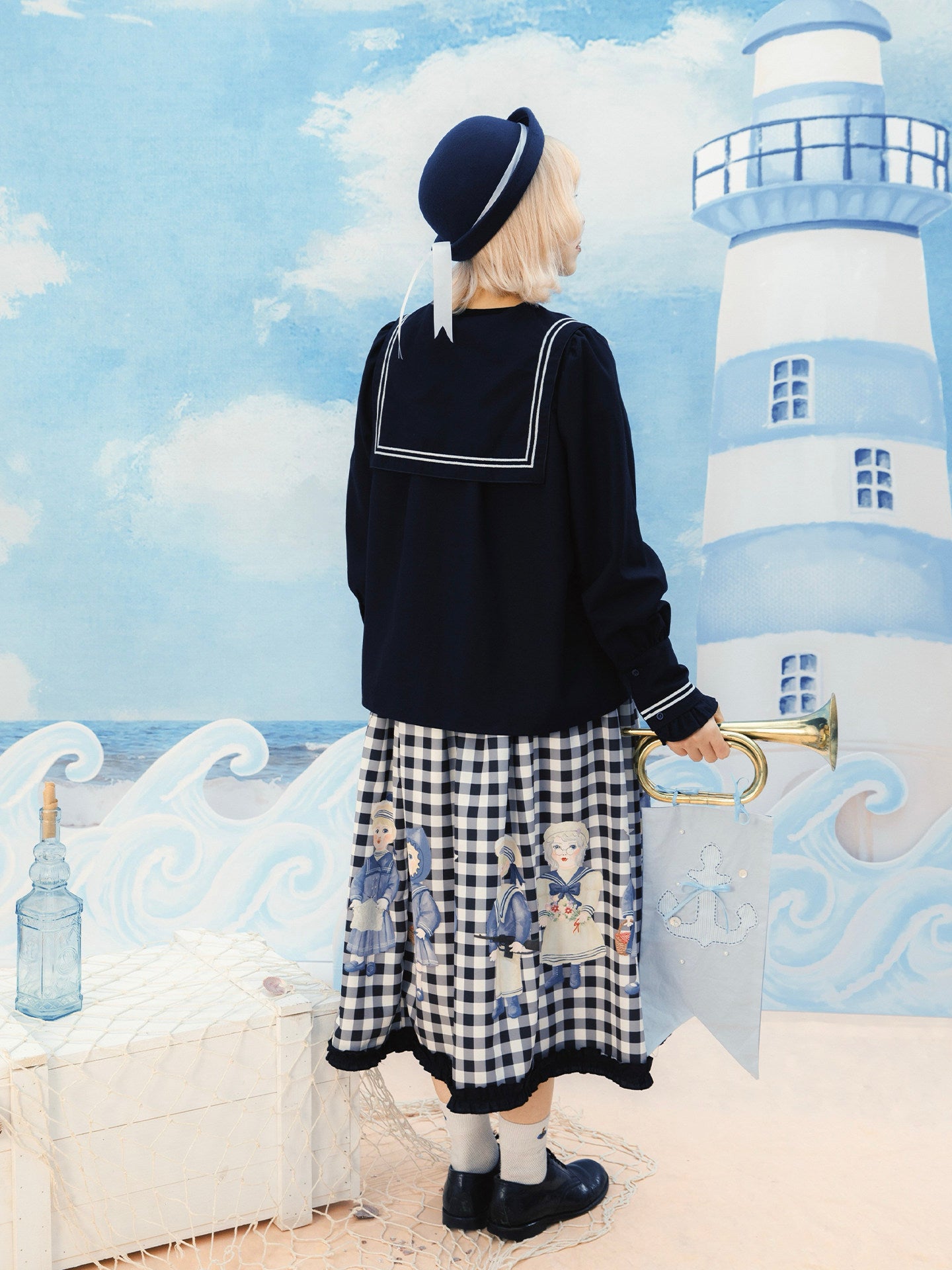 Meugler - Kawaii Navy Wolf Sailor Blouse blouse Meugler