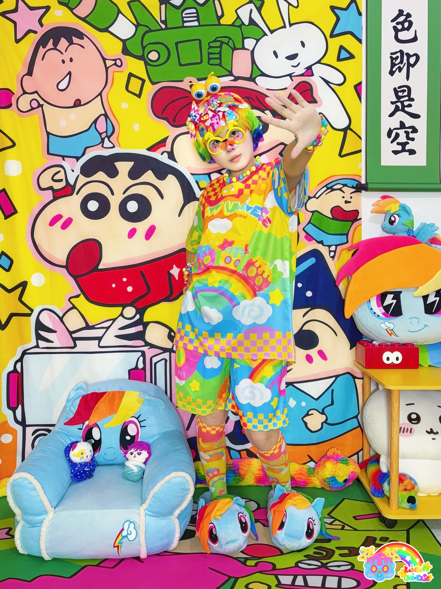 Rainbow Galaxy Rux β Decora Kei Jersey + Shorts + Socks Set set rainbow galaxy rux