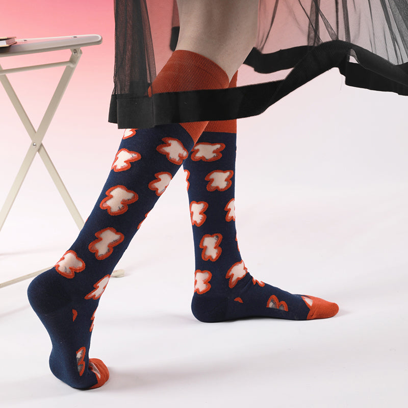 TaoLeSi - Decora Kei Sheer Calf Socks sock TaoLeSi