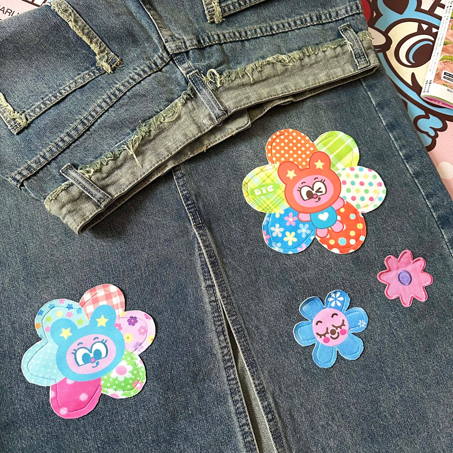 Bodytalk - Vintage Kawaii Patchwork Denim Skirt skirt bodytalk